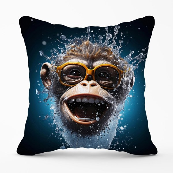 Warren Reed Splashart Cheeky Chimp Face Cushions