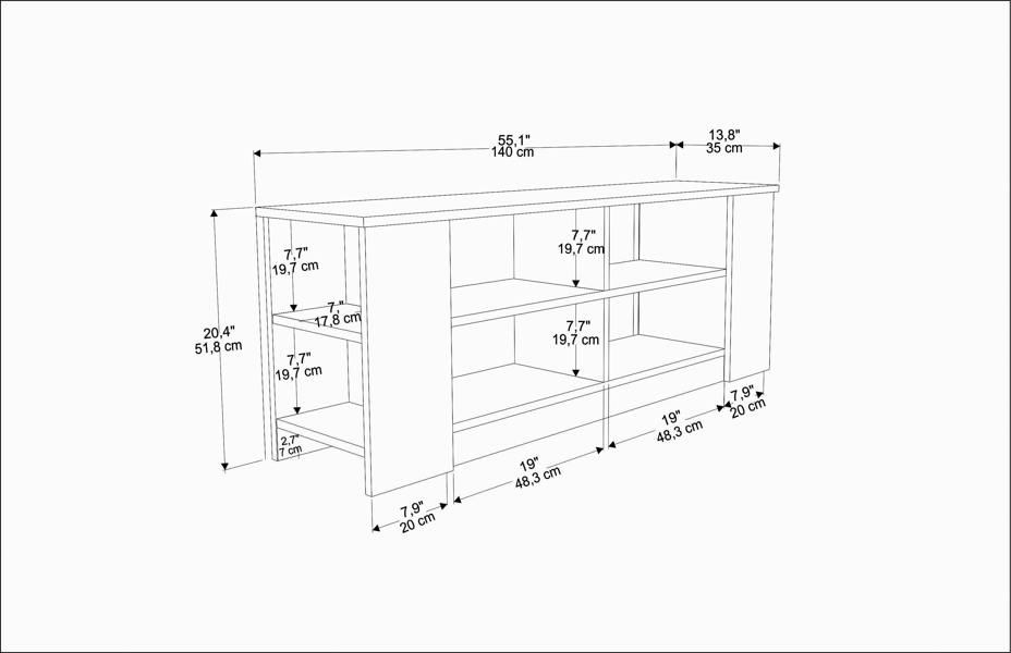 Decorotika Space Modern TV Stand TV Unit for TV's up to 55"