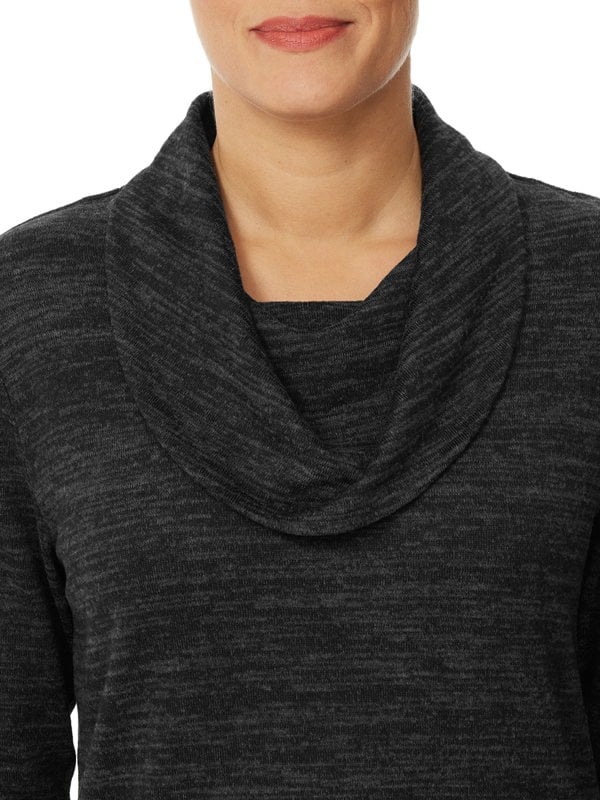 PennyPlain Cowl Neck Top - Charcoal