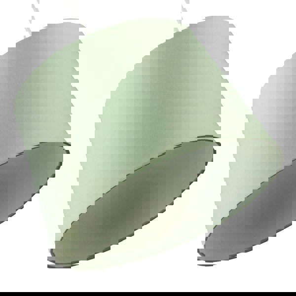 Olive Green Cotton Fabric Drum Lampshade with White Cotton Inner Image 5