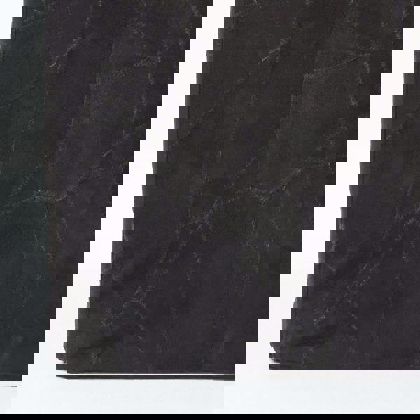 HOMESCAPES Black Leather and Suede Patchwork Cube Pouffe - 36 x 36 x 38 cm