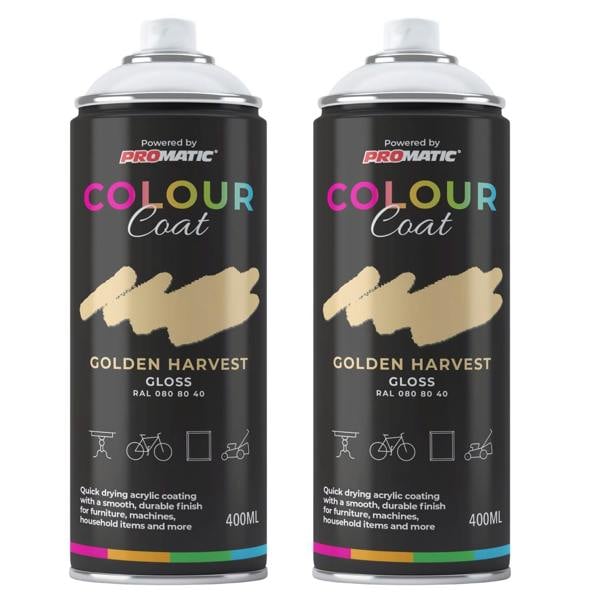 Colour Coat 2X Golden Harvest RAL 080 80 40 Satin Spray Paint 400ml
