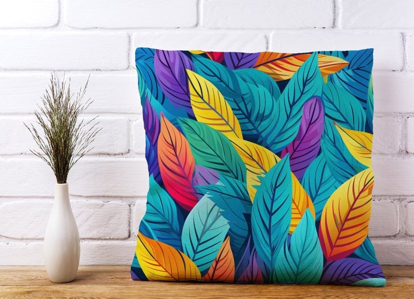 Warren Reed Bright Colourful Leaves Cushions