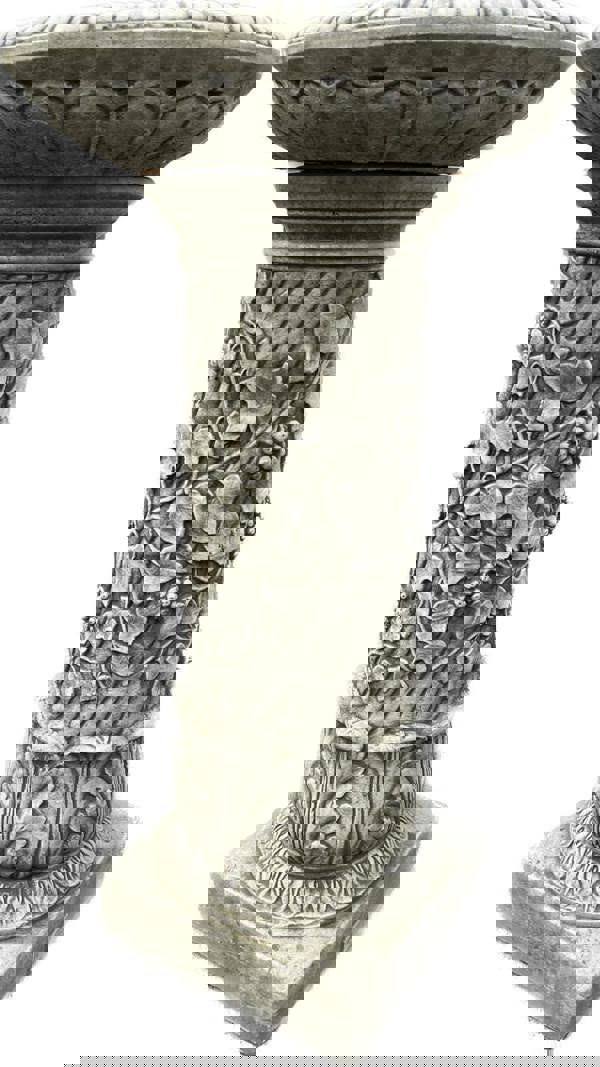 Large Stone Cast 'Bacchus' Design Birdbath