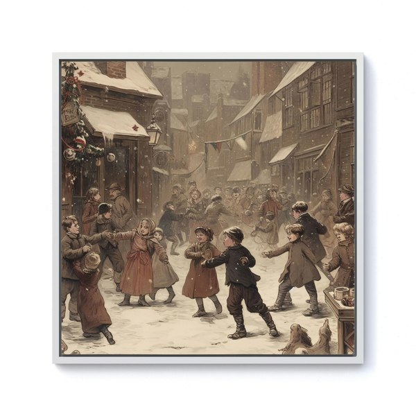 Warren Reed Dancing In The Street Framed Canvas