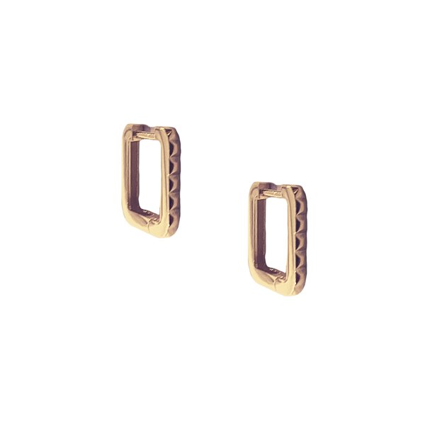 Sterling Silver Rectangular Hoop Earrings - Spero London