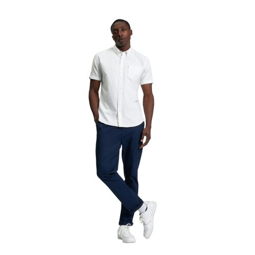 Ben Sherman Mens Signature Oxford Short-Sleeved Shirt - White