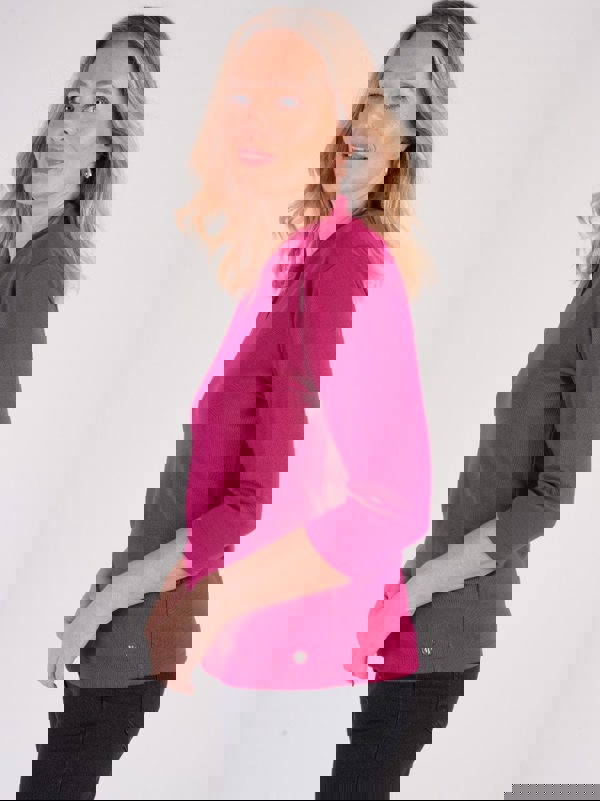 PennyPlain High Back V-neck Top - Raspberry