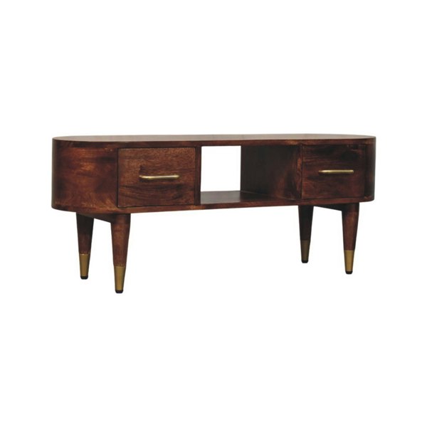 Artisan Furniture Solid Wood Two-Drawer Open-Slot Media Unit