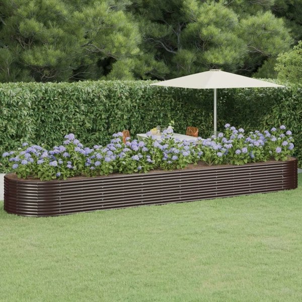 Berkfield Garden Raised Bed Powder-coated Steel 584x140x68 cm Brown