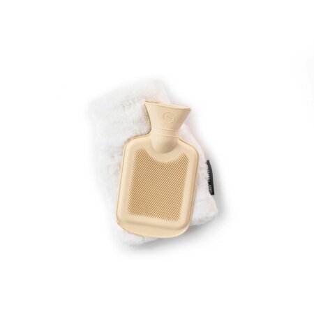 CosyPanda Mini Silky Soft White Faux Fur Hot Water Bottle