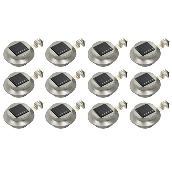 Berkfield Outdoor Solar Lamps 12 pcs LED Round 12 cm White