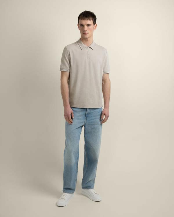 Larsson & Co Helsing - Grid Jacquard Polo Shirt