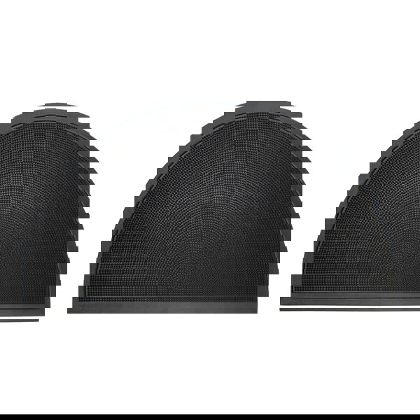 JVL Sesia Black Rubber Stud Half Moon Outdoor Scraper Doormat, 40x70cm