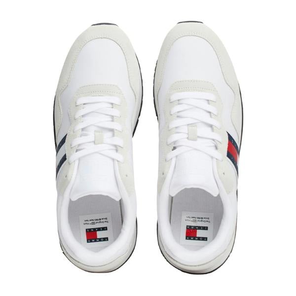 Tommy Jeans Mens Modern Suede Trainers - White - 