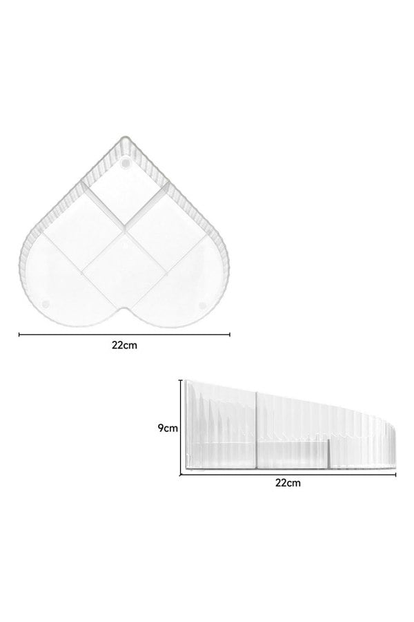 Living and Home Makeup Organizer Storage Box Desktop, Heart-Shaped Makeup Organizer For Home Office Dormitory