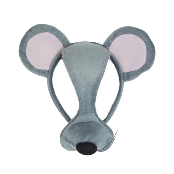 Bristol Novelty Unisex Mouse Mask On Headband With Sound (Batteries Included) - Grey - 
