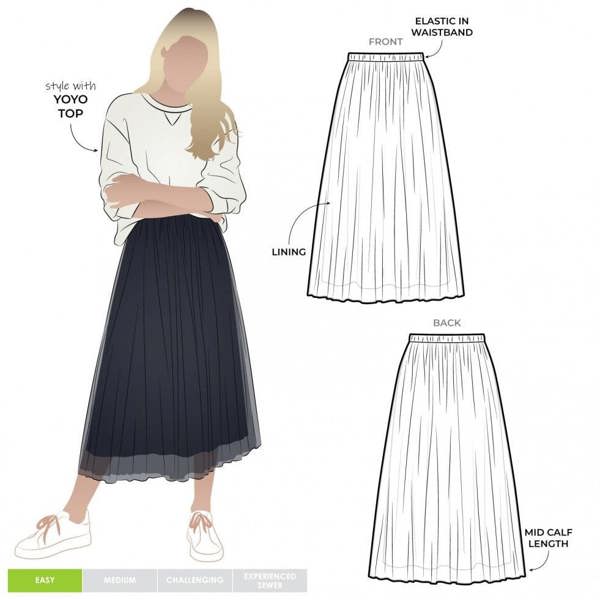 Style Arc Sewing Pattern Miranda Skirt - Skirts for Women - Easy