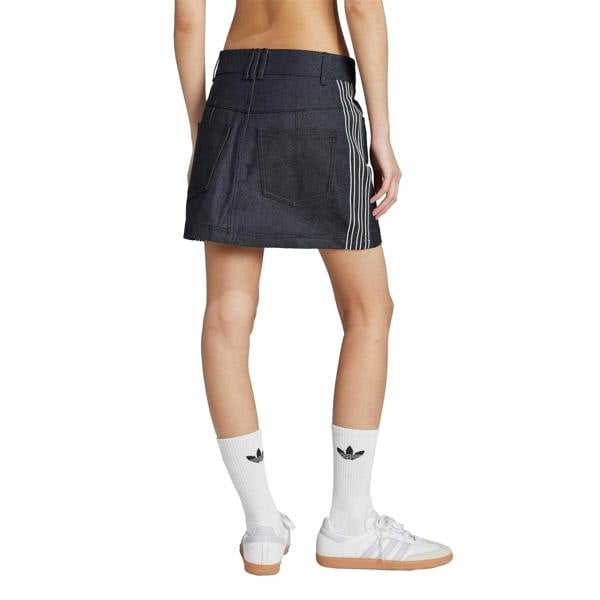 Adidas Womens/Ladies 3 Stripes Cotton Mini Skirt - Indigo Denim - 