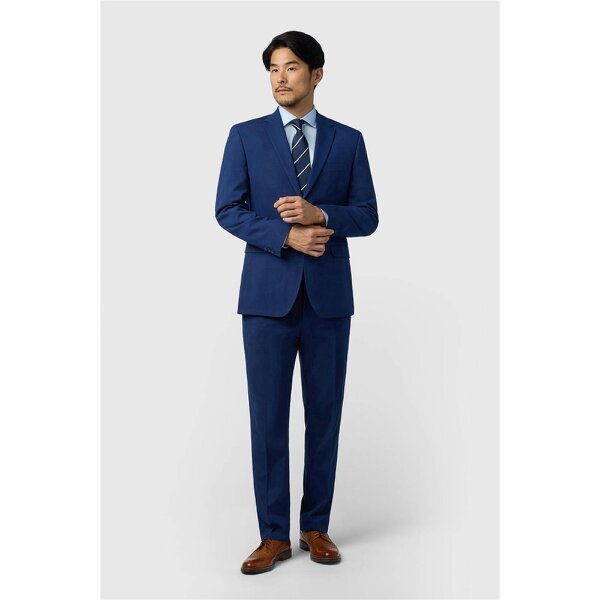 Limehaus Regular Fit Blue Stretch Jacket