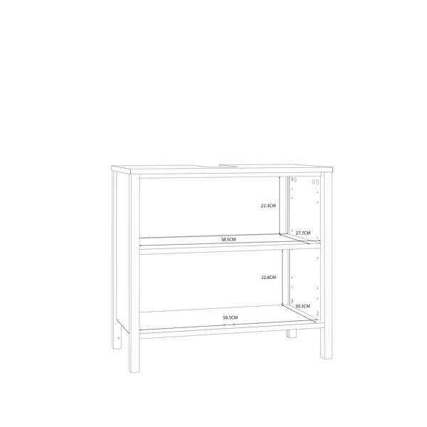 Furniture To Go Ipsarion Under Sink Bathroom Storage Unit with 2 Doors & Silver Handles in White