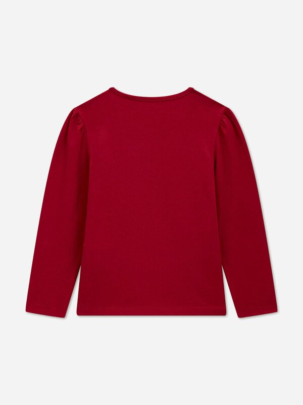 Guess Girls Long Sleeve Logo T-Shirt in Red