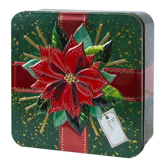 Scotts of Stow Poinsettia Gift Tin Shortbread Biscuits