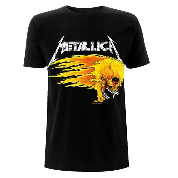 Metallica Unisex Adult Flaming Skull Tour ´94 T-Shirt - Black