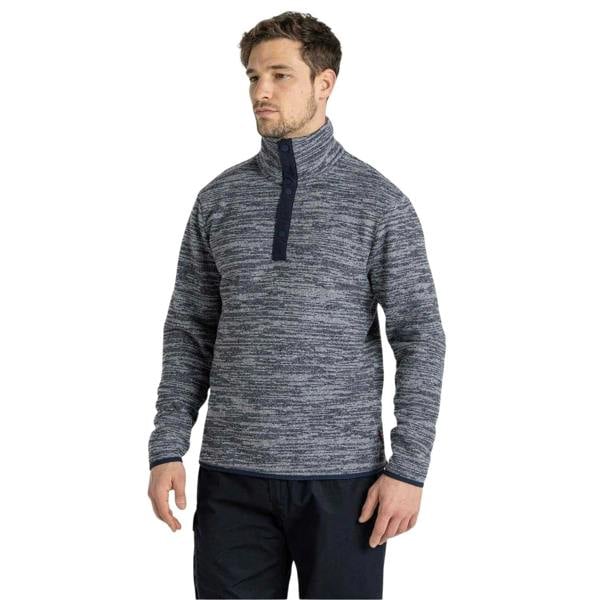 Craghoppers Mens Finnian Long-Sleeved Fleece Top - Blue Navy Marl - 