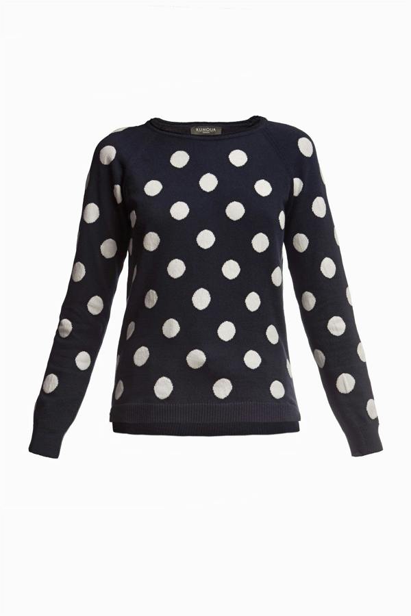 Rumour London Emmy intarsia-polka dot knitted jumper