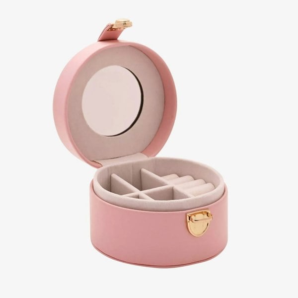 T. H. Baker Sophia Pink Round Jewellery Box SP3341S
