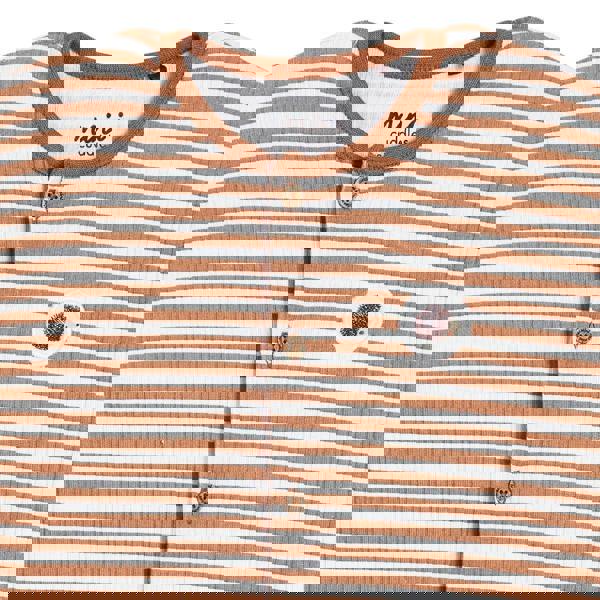 Baby Unisex Striped Romper, Brown - Minicuddles