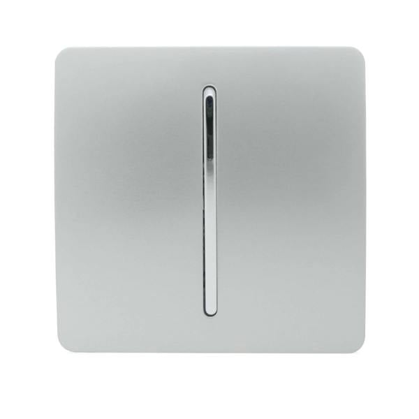 Trendi Switch 1 Gang 1 or 2 way Rocker Light Switch in Platinum Silver