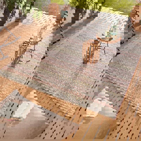 The Rugs Stylish Indoor Outdoor Rug Pine -Boho Stripe Design