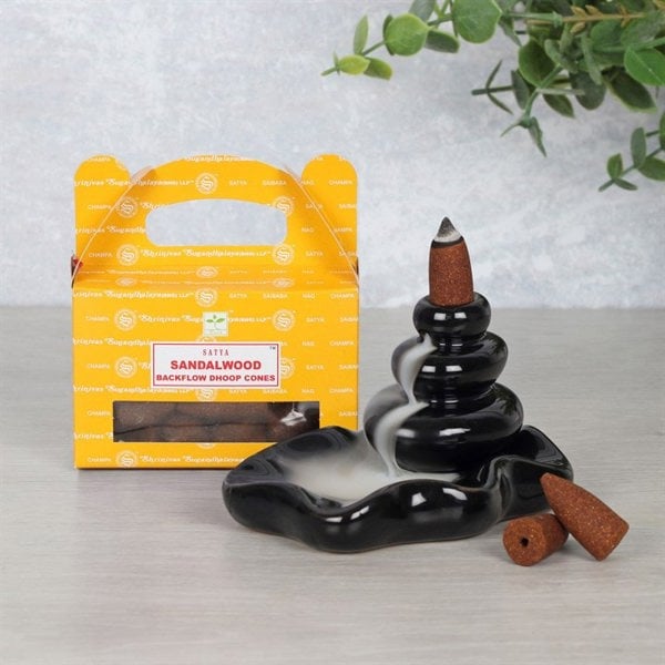 Serano Set of 6 Packets of Satya Sandalwood Backflow Dhoop Cones