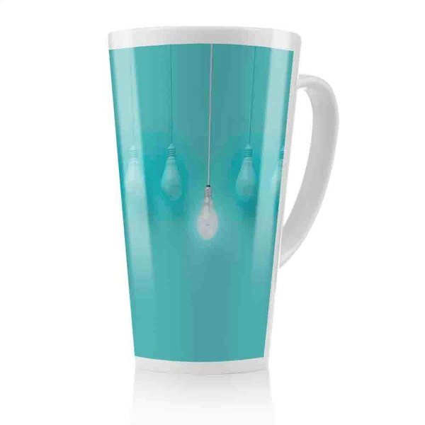Benjamin Tate Design Blue Bulbs Latte Mug