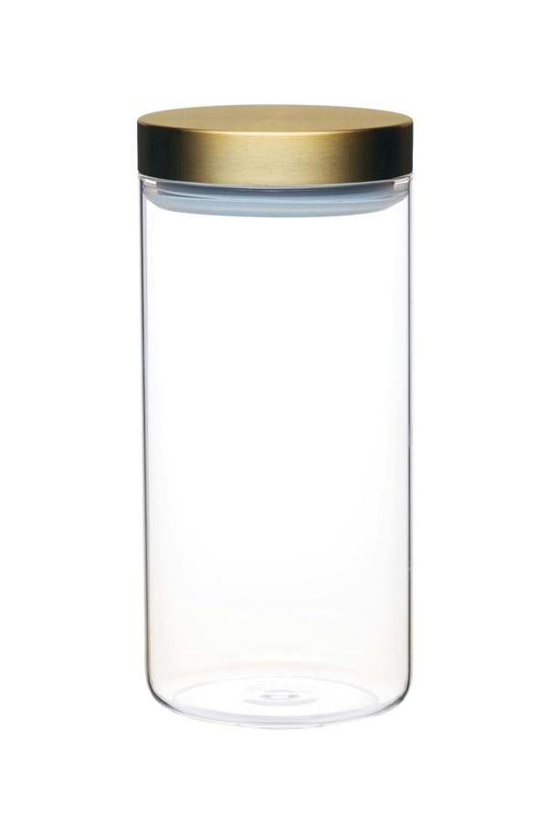 MasterClass Airtight Large Glass Food Storage Jar with Brass Lid
