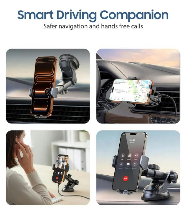 ULTRICS Car Phone Holder Wireless Charger, 15W Auto-Clamping Mount for Air Vent, Dashboard and Windscreen