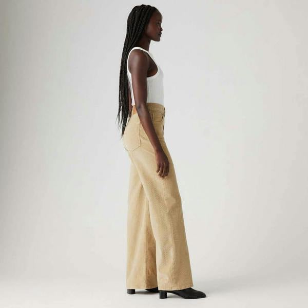 Levis Womens/Ladies Ribcage Wide Leg Trousers - Beige - 