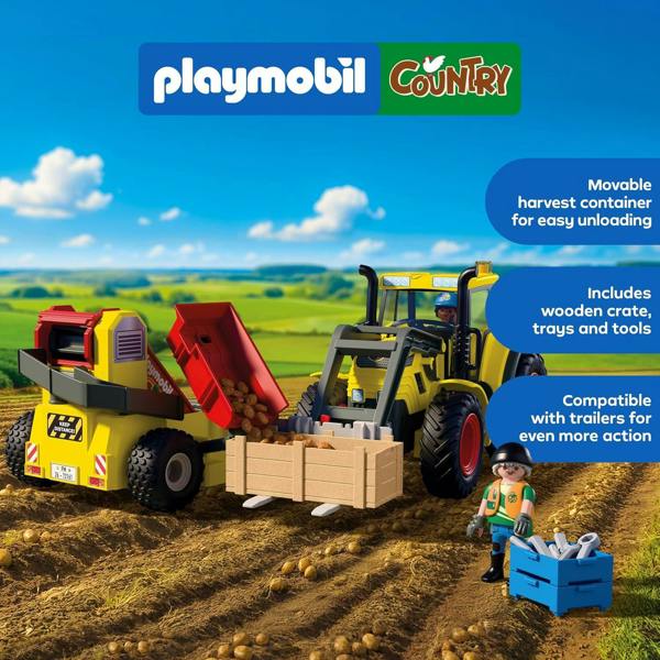 Playmobil Large Tractor with Potato Harvester - 72161 Playset