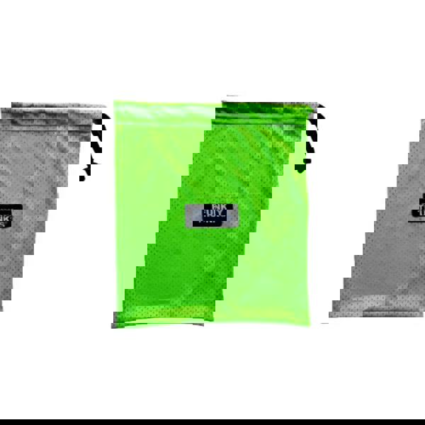 Neon green Funky Trunks mini drawstring mesh pouch with logo