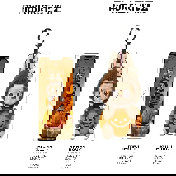 Pop Mart Happy Halloween Party Series - Labubu Sitting Pumpkin Vinyl Plush Pendant - Single Box