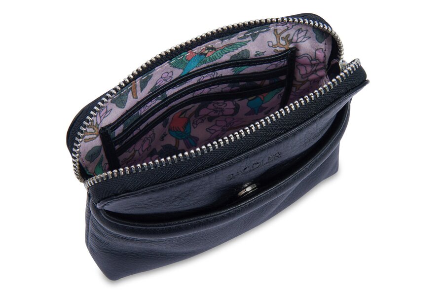 SADDLER "Louisa" RFID Real Leather Zipped Organiser and Cosmetic Pouch (Gift Boxed)