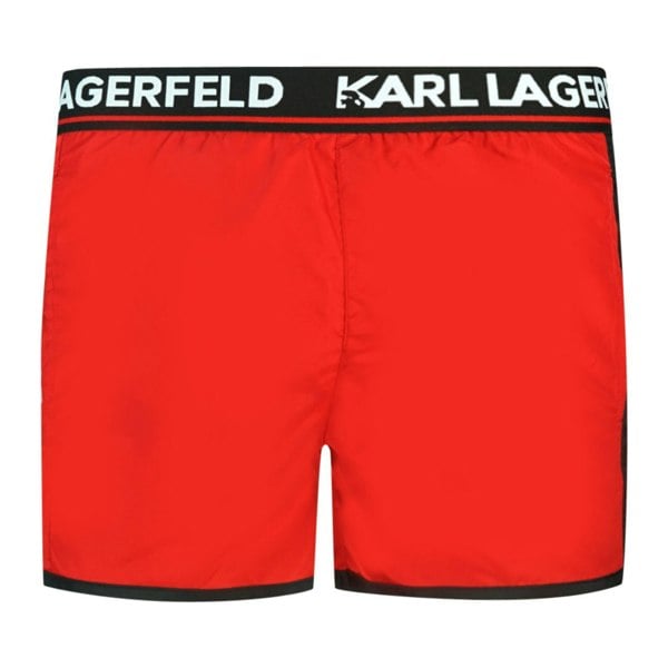 Karl Lagerfeld Taped Logo Swim Shorts - Red