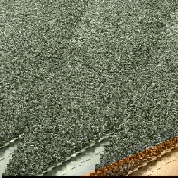 Livabliss Moda Shag-Solid Color Green Plush Soft Pile Rug