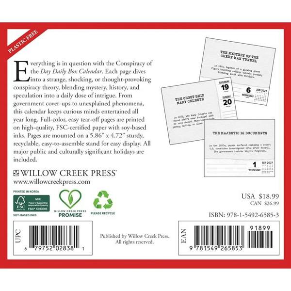 Conspiracy of the Day Desk Calendar 2027, Desk Calendars, Day To View, History & Literature, Gift