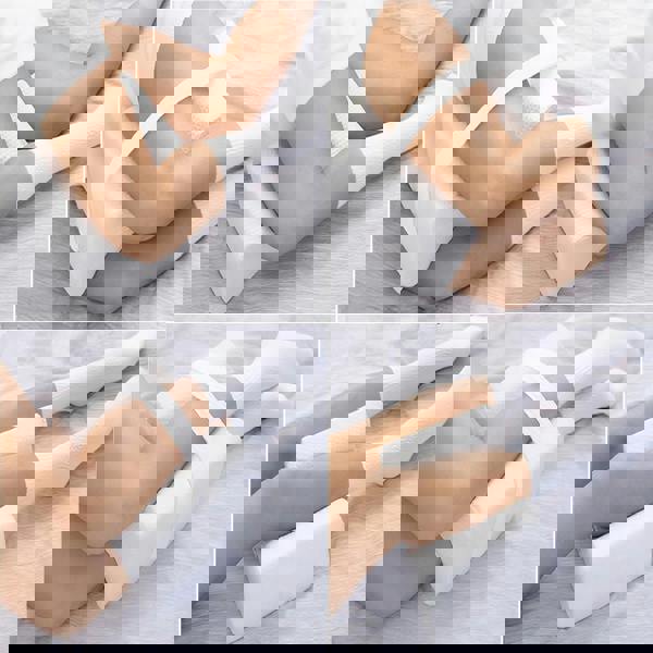 Gr8 Home Memory Foam Leg Knee Support Pillow White Cushion Sleeping Aid With Strap Cover