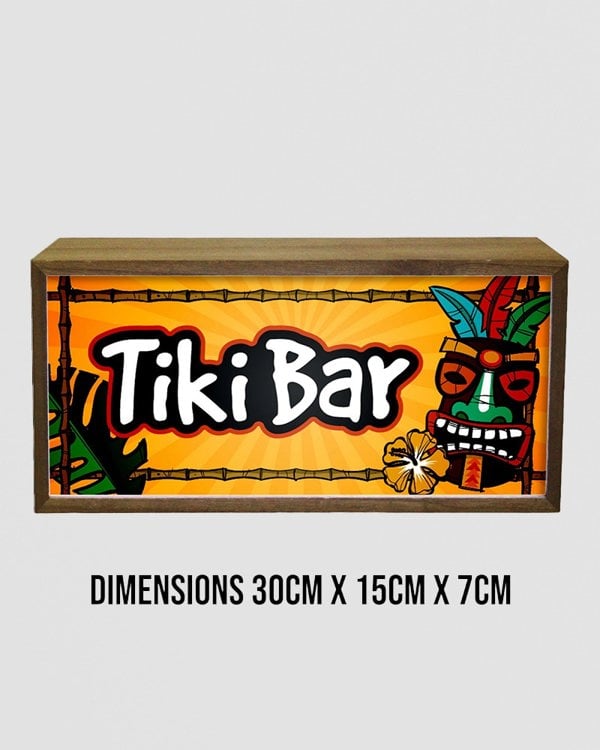 Personalised Light Box Sign – Home Tiki Bar Glow with Custom Text