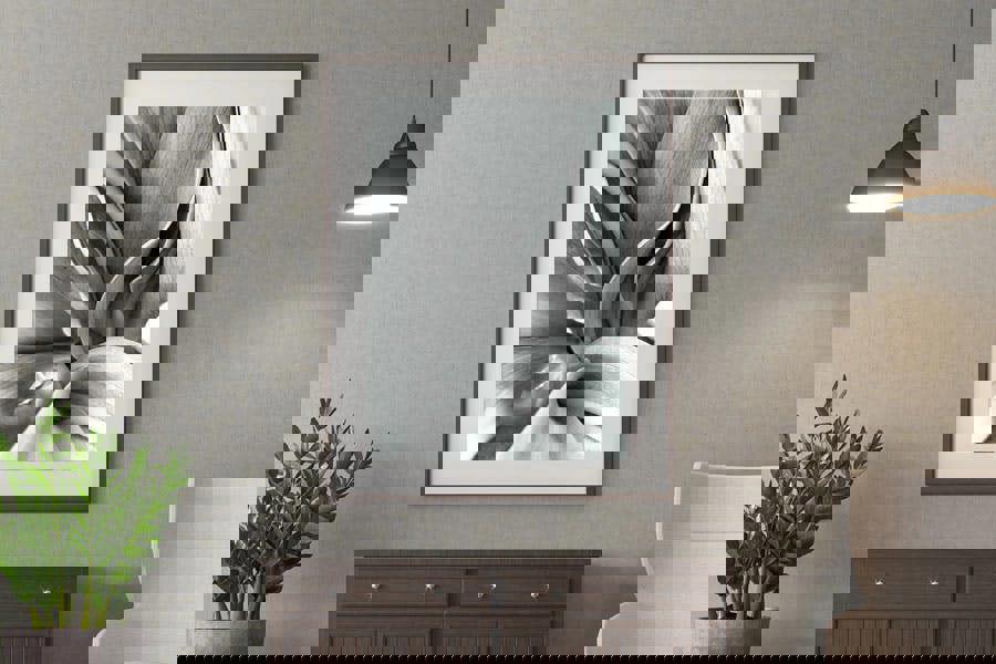 black and white tulip flower art print