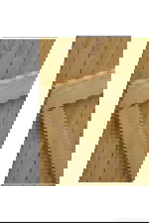 Living and Home 183x91cm Garden Pine Wood Flat Top Gate with 1pcs Latch & 3pcs 8 inch T-shaped Hinges